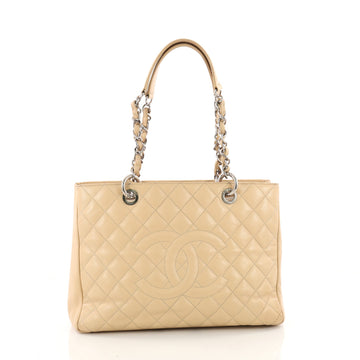 Chanel Grand Shopping Tote Quilted Caviar Brown 3428601