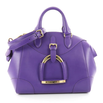 Ralph Lauren Collection Stirrup Bedford Handbag Leather Purple 3429501