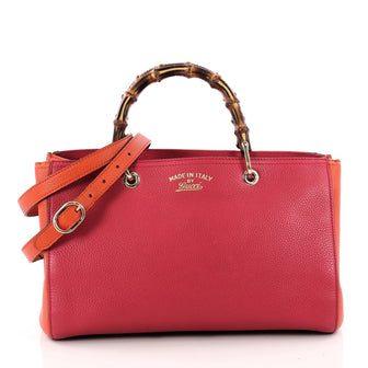 Gucci Bamboo Shopper Tote Leather Medium Pink 3429903
