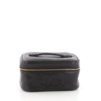 Chanel Vintage CC Cosmetic Case Caviar Black 3430502