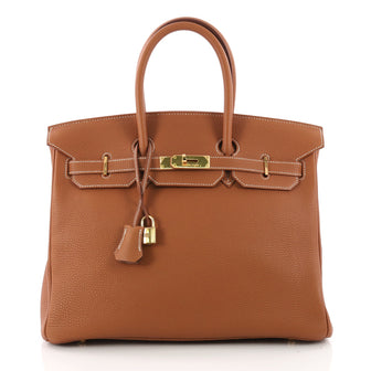 Hermes Birkin Handbag Brown Togo with Gold Hardware 35 Brown 3430701