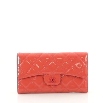 L-Flap Wallet Quilted Patent Long