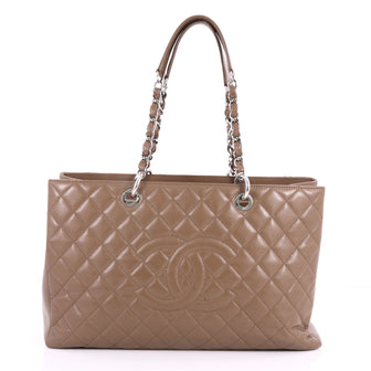 Chanel Grand Shopping Tote Quilted Caviar XL Brown 3431906