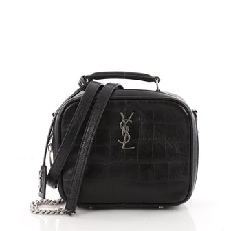 Saint Laurent Monogram Lunch Box Bag Crocodile Embossed 3432101