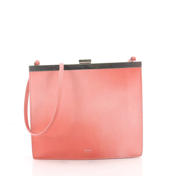 Celine Clasp Crossbody Bag Leather Mini Pink 3432301
