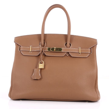 Birkin Handbag Gold Togo with Gold Hardware 35