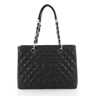 Grand Shopping Tote Quilted Caviar