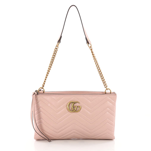 Gucci Marmont Double Zip Chain Bag Matelasse Leather Medium 34348