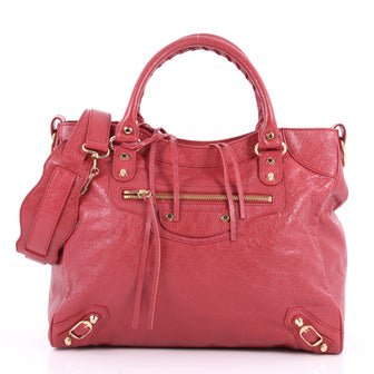 Balenciaga Velo Classic Studs Handbag Leather Medium Red 3434906