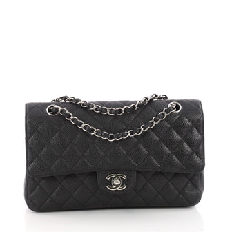Classic Double Flap Bag Quilted Caviar Medium