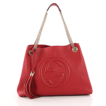 Gucci Soho Chain Strap Shoulder Bag Leather Medium Red 3439501