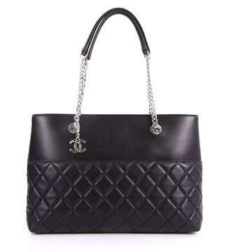 Chanel CC Charm Open Shopping Tote Quilted Lambskin 3440801