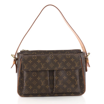 Louis Vuitton Viva Cite Handbag Monogram Canvas GM Brown 3441206