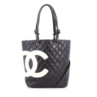 Chanel Cambon Tote Quilted Leather Medium Black 3442106