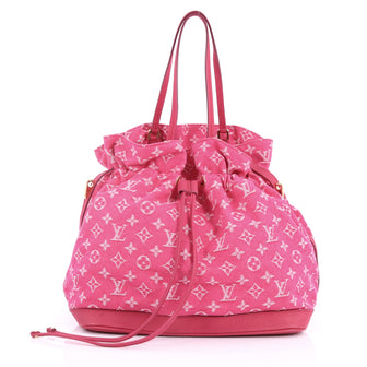 Louis Vuitton Noefull Handbag Denim MM Pink 3442302