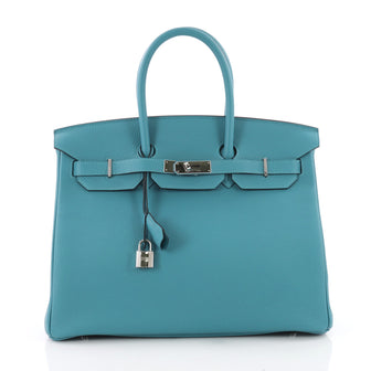 Hermes Birkin Handbag Blue Togo with Palladium Hardware 3443701