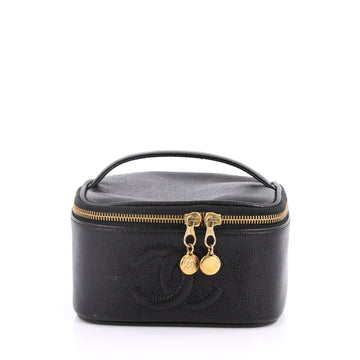Chanel Vintage CC Cosmetic Case Caviar Black 3445502