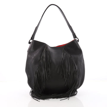 Lucky L Fringe Hobo Leather