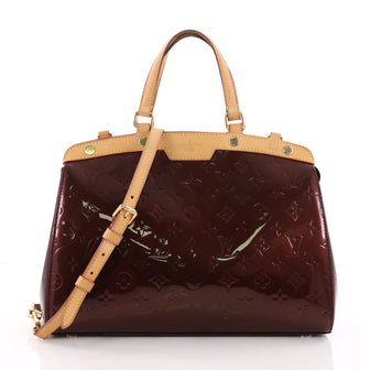  Louis Vuitton Brea Handbag Monogram Vernis MM Red 3446001