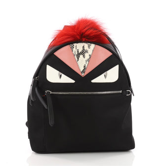 Fendi Monster Backpack Nylon with Leather and Fur Large 3446701