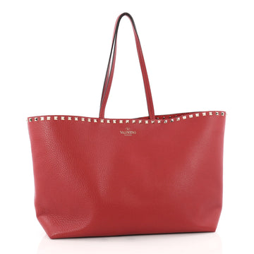  Valentino Rockstud Shopper Tote Leather Large Red 3447001