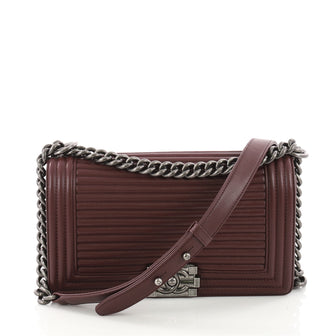 Boy Flap Bag Horizontal Quilted Lambskin Old Medium