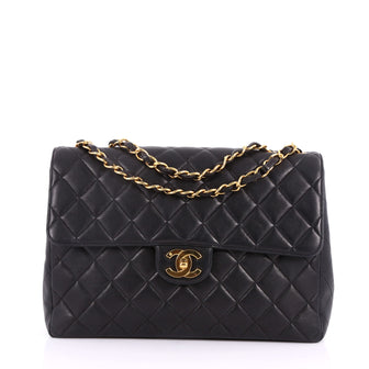 Vintage Classic Single Flap Bag Quilted Lambskin Jumbo