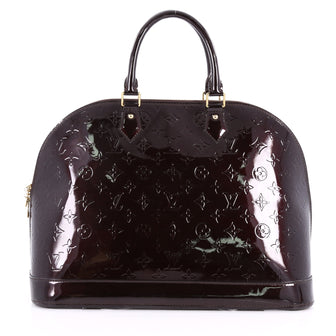 Louis Vuitton Alma Handbag Monogram Vernis GM Purple 3449303