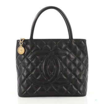 Chanel Medallion Tote Quilted Caviar Black 3450602