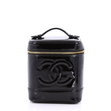 Chanel Vintage CC Cosmetic Case Patent Tall Black 3450603