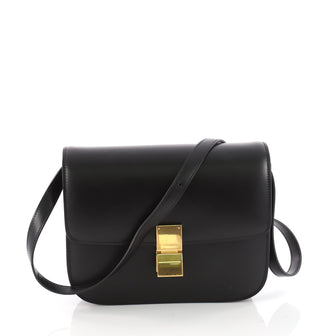 Celine Box Bag Smooth Leather Medium Black 3451001