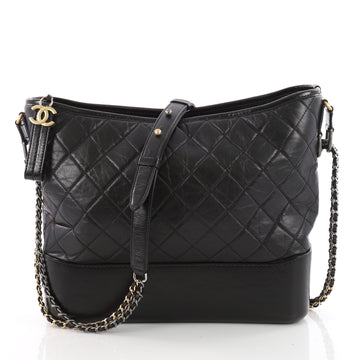 Chanel Gabrielle Hobo Quilted Aged Calfskin Large Black 3451101