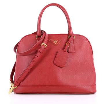 Prada Open Promenade Handbag Saffiano Leather Large Red 3451601