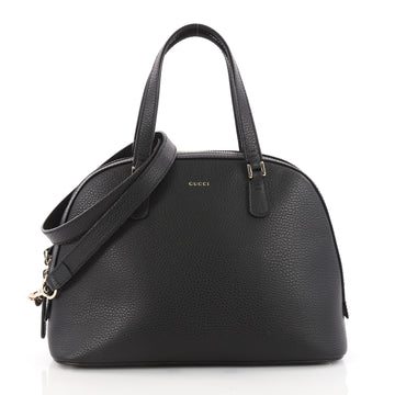 Gucci Lady Dollar Dome Satchel Leather Medium Black 3451802