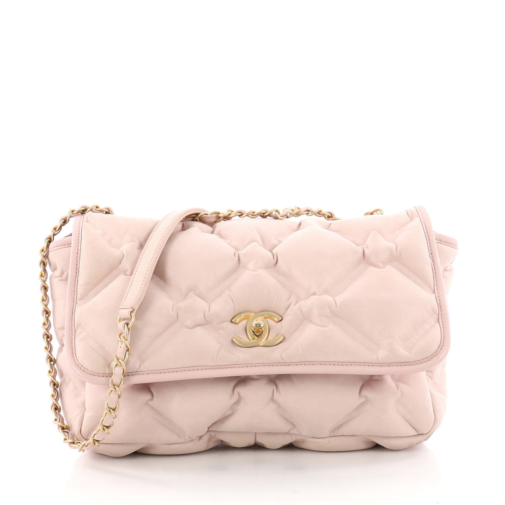 CHANEL Calfskin Quilted Couture Messenger Light Pink 1258980
