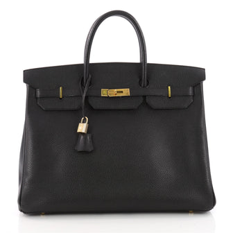 Hermes Birkin Handbag Black Ardennes with Gold Hardware 3452201
