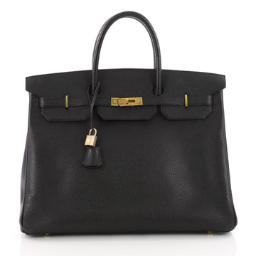 Hermes Birkin Handbag Black Ardennes with Gold Hardware 3452201