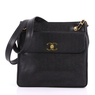 Chanel Vintage Front Pocket Tote Caviar Medium Black 3452401