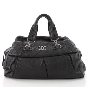 Chanel CC Soft Bowler Bag Aged Calfskin Medium Black 3452403