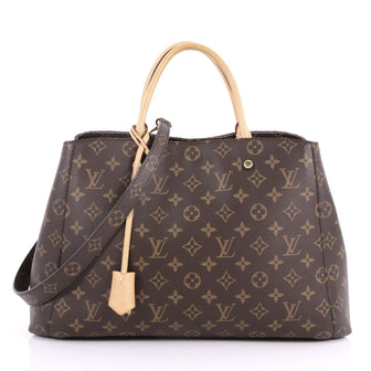 Louis Vuitton Montaigne Handbag Monogram Canvas GM Brown 3453801
