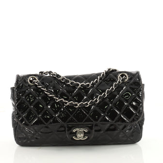 Chanel Vintage Classic Double Flap Bag Quilted Patent 3454502