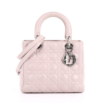 Christian Dior Lady Dior Handbag Cannage Quilt Lambskin Pink 3456002
