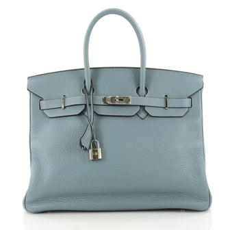 Hermes Birkin Handbag Blue Clemence with Palladium 3459301