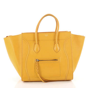 Celine Phantom Handbag Grainy Leather Medium Yellow 3460001