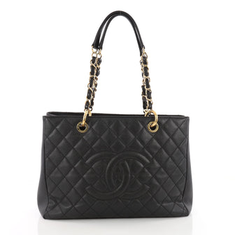 Grand Shopping Tote Quilted Caviar