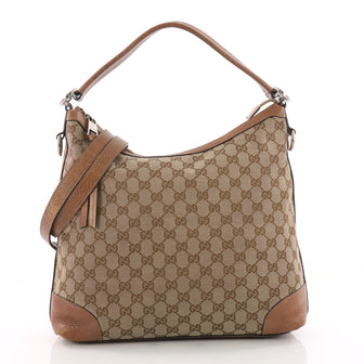 Gucci Miss GG Hobo GG Canvas with Leather Small Brown 3460106