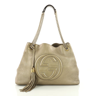 Gucci Soho Chain Strap Shoulder Bag Leather Medium Brown 3460201