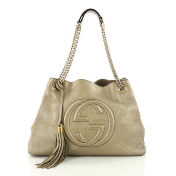 Gucci Soho Chain Strap Shoulder Bag Leather Medium Brown 3460201