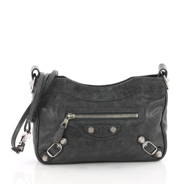 Balenciaga Hip Giant Studs Crossbody Bag Leather Green 3460301