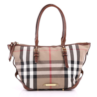 Burberry Bridle Salisbury Tote House Check Canvas Small 3461301